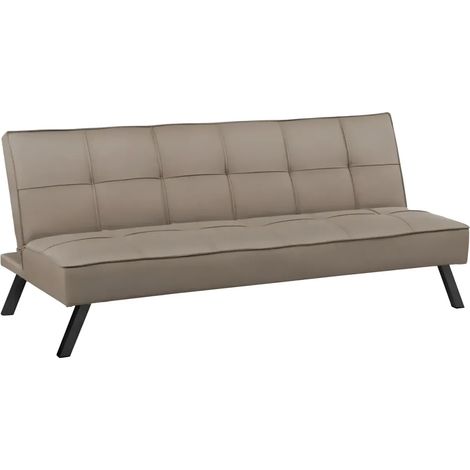 Divano Letto 3 Posti Beige Lino Prontoletto Salvaspazio Gambe Metallo (1/3)