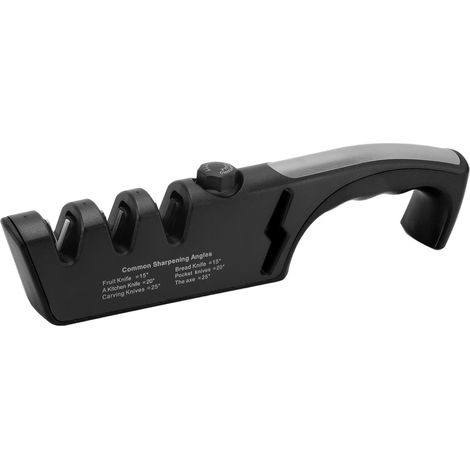 Aiguiseur Couteaux Diamant Professionnel 3 Niveaux Réglable Ergonomique Multifonction Noir (1/5)