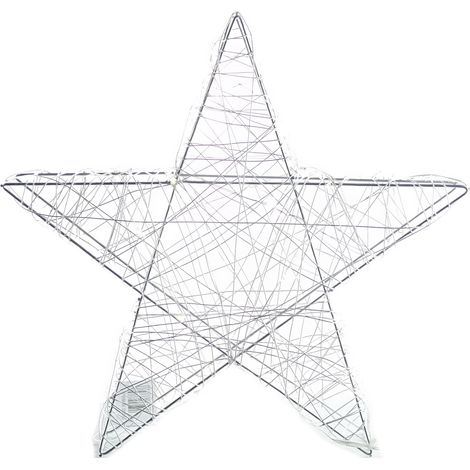 LED 3D-Weihnachtsstern Silber 28,5 cm mit 30 Lichter und 6 Stunden Timer (1/2)