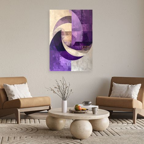 Wandbild Abstrakte Formen Figuren Lila Beige 70x100 (1/4)