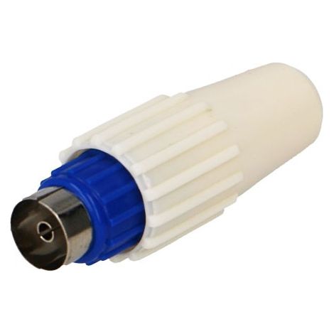 Fiche femelle TV coaxiale Ø 9.52 mm bleue - EVICOM