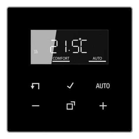 Jung LB-Management Juego de termostato de ambiente, Serie LS, negro TR D LS 1790 SW