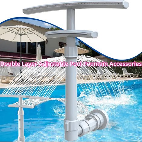 (1 pièce) Accessoire de fontaine de piscine double couche réglable, rotation à 360°, facile à installer, idéal pour les fêtes au bord de la piscine (1/5)