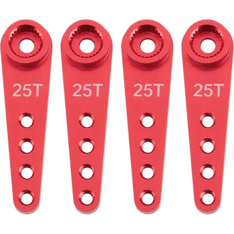4 Stück 37 mm 25T Metall-Verlängerungs-Servoarm, rot