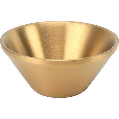 Bol à Salade élégant en Acier Inoxydable, Bol Rond en Métal à Double Couche pour Collations Nouilles de Riz-idéal pour les Repas Quotidiens (Doré 15 cm / 5,9 pouces) (1/5)