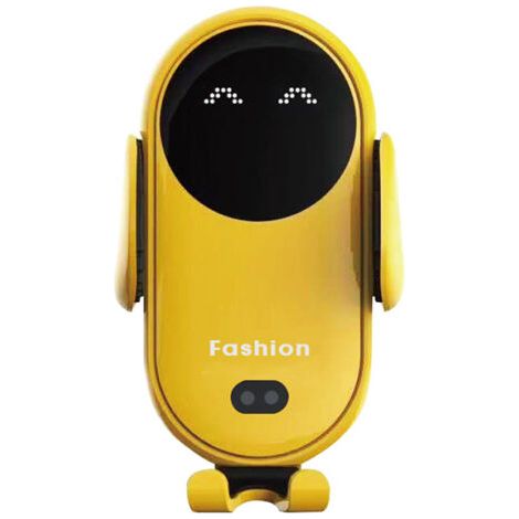 Cargador inalámbrico para coche, soporte de carga para teléfono móvil con pinza retráctil automática, amarillo (1/5)