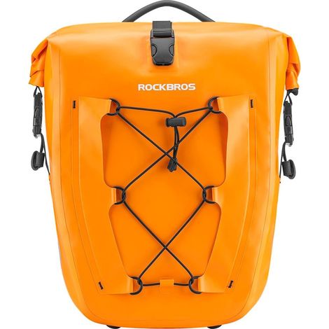 Borsa da portapacchi impermeabile per bicicletta, regolabile, 25-32 litri, arancione (1/4)