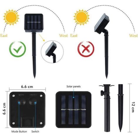 Guirlande Solaire Extérieure 7M 50 LED Guirlande Lumineuse Abeille Blanc Chaud avec 8 Modes & Étanche IP65 Lampe Decorative Id[1137] (1/4)