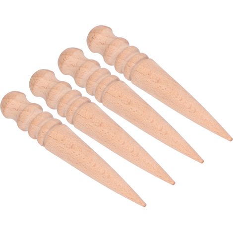 Lisseur de bord en hêtre outil de polissage cuir conique 4 rainures biseauté façonnage 145mm 25mm lot de 4 (1/5)