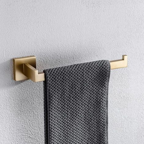 Toallero de acero inoxidable 304 - Toallero de pared - Montaje con tornillos - Acabado cromado dorado cepillado (1/3)