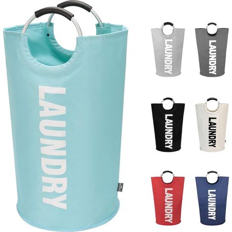 90-Liter-Wäschekörbe, faltbarer Wäschesack, faltbare Wäscheboxen mit großem Fassungsvermögen (blau, L) (1/5)