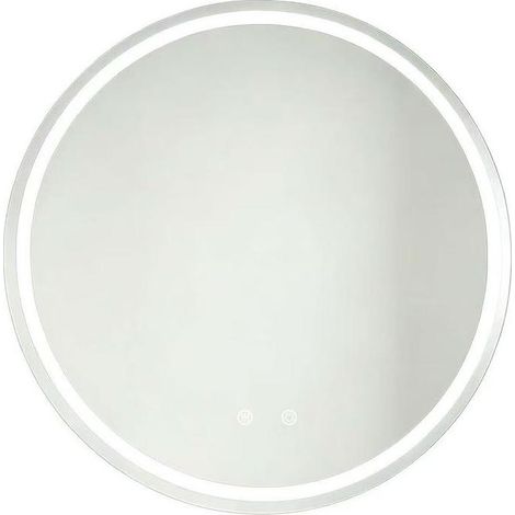 CHICFURN Specchio rotondo da bagno 80 x 80 cm con illuminazione LED, antiappannamento, argento (1/5)