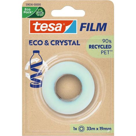 tesa ECO & CRYSTAL 59036-00000-00 Nastro adesivo tesafilm Tesafilm ® Eco & Crystal Trasparente (L x L) 33 m x 19 mm 1 p (1/4)
