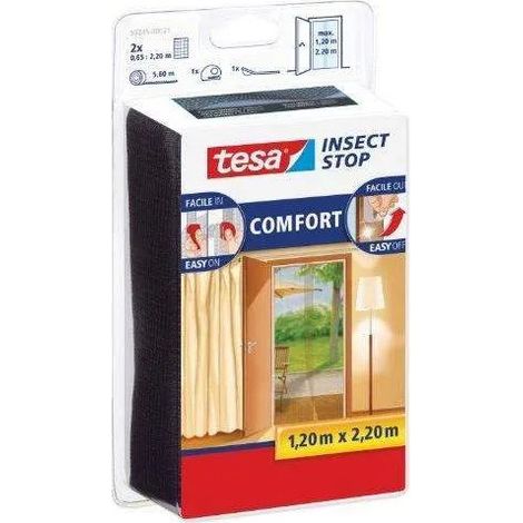 Moustiquaire pour porte, "STOP" noir, 2 lamelles de 0,65m x 2,20m