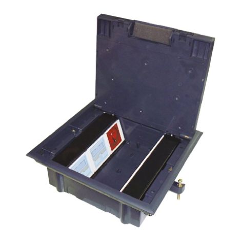 Rs Pro – Boîte de dérivation en acier galvanisé et polycarbonate – Résistance aux chocs – 6 passe-câbles de 25mm – Hauteur ajustable – Profondeur d'insertion 8mm