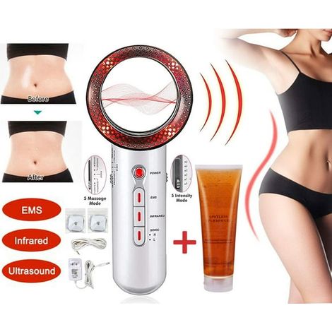 Appareil Minceur 3-en-1 Ultrason RF, Massageur Corps Anti-Cellulite avec Gel 300ml, Élimine Graisse Localisée, Tonifie Ventre, Bras et Jambes, Soin Peau à Domicile (1/5)