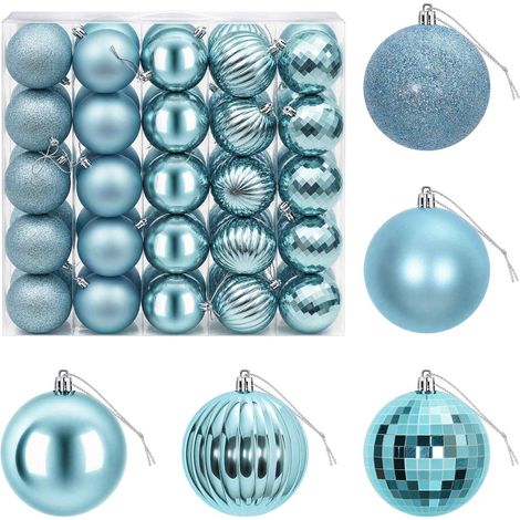Weihnachtskugelset 50 stk. Türkis 8 cm Polystyrol vidaXL (1/5)