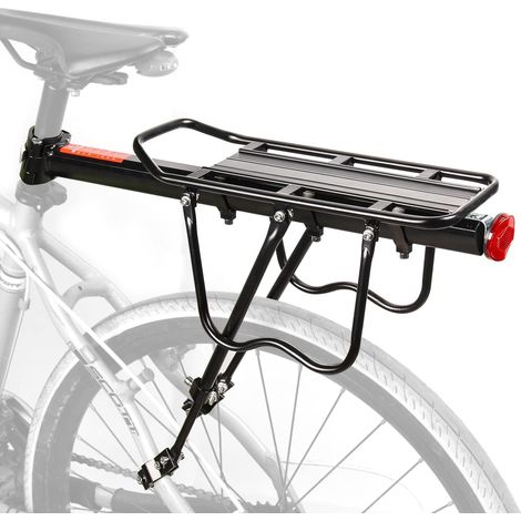 Porte-bagages pour VTT - Porte-bagages universel réglable - Accessoire de vélo - Capacité de charge de 50 kg - Avec outils et réflecteur pour 26-29" (1/5)
