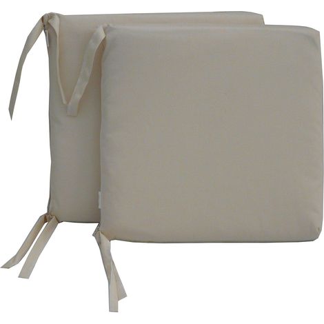 Set 2 Cuscini per Sedia da Giardino 45x45x5 cm in Dralon Allegro Ecru (1/4)