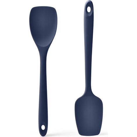 Silikon Kochlöffel Set 2er, hitzebeständig bis 315°C, blau