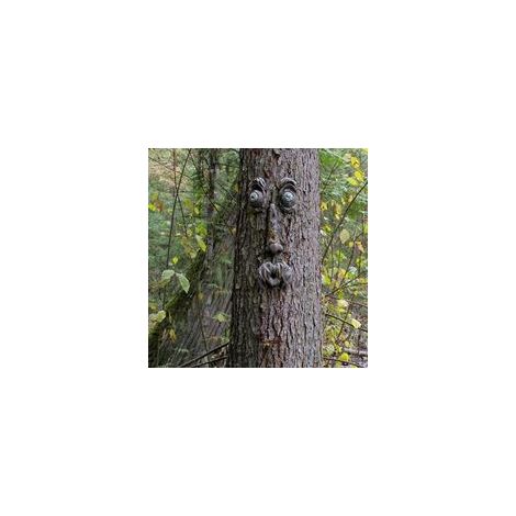 Visage d'arbre 3D en forme de tête d'arbre de vieil homme, décoration de jardin fantaisiste (C)