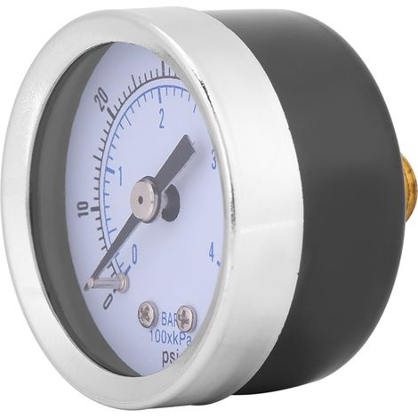Manomètre à cadran 0-60 psi (0-4 bar) 1/8 NPT pour eau, air et huile