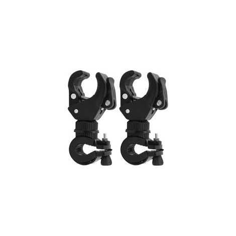 2Pcs Support Lampe de Poche pour Vélo, Support de Montage pour éclairage de vélo Support de Montage de Lampe de Poche de vélo Rotatif à 360 degrés Support de Lampe de Poche réglable (1/4)