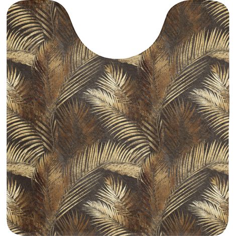TAPPETINO PER WC Tropicale - Foglie - Oro 55x60 cm