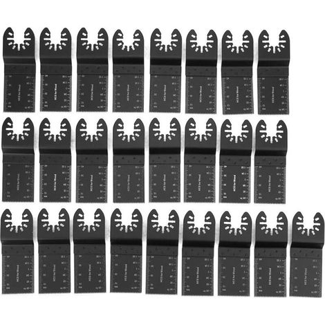Lame de scie à Bois, 25 pièces Ensemble de Lames de scie en Acier à Haute teneur en Carbone Accessoire de Travail du Bois Droit Noir Multifonction 34mm H210