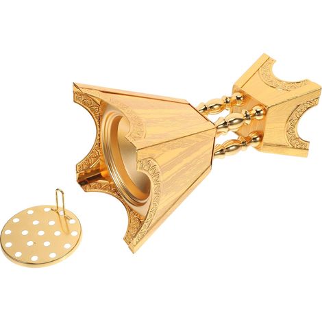 Brûleur de Parfum Arabe en Métal Doré, Brûle-Parfum Oriental Petit Format pour Maison et Jardin, Diffuseur Parfum Ambiance Orientale, Accessoire Décoration Intérieur (1/5)