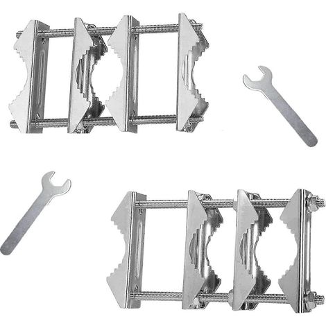 2 pièces de fixation pour mât d'antenne double, bloc de mâchoire en V avec boulons, fixation mât à mât, support de parasol de terrasse Hea (1/5)