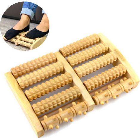 Filiyano-Appareil de massage double pour les pieds - Rouleau de massage en bois pour la fasciite plantaire, le stress, les douleurs au talon et à la (1/5)