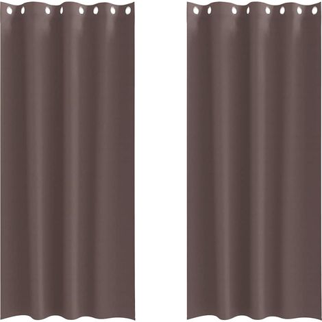 Maison Exclusive - Verdunkelungs-Vorhänge mit Ringen 2 pcs Dunkel