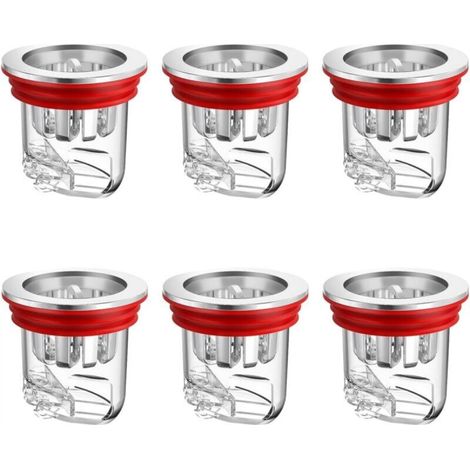 Set of 6 anti-odor shower plugs for shower drains, for balconies, bathrooms, washing machines