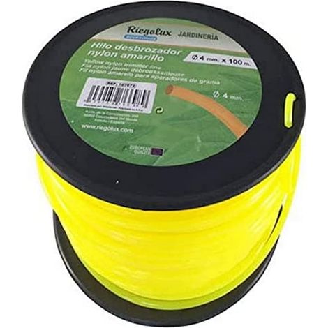 Riegolux 107674 - Filo per decespugliatore rotondo, in nylon, 3,3 mm x 100 m, colore: Giallo