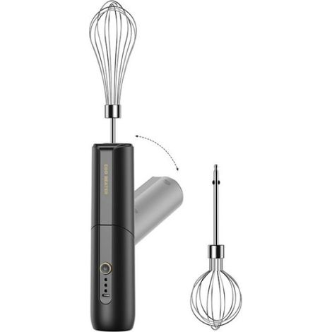 Batteur à Œufs Électrique - Ulisem - Double Tête - Pliable - Sans Fil - Noir (1/5)