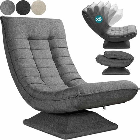Adjustable grey relax chair with 360 rotation (1/5)