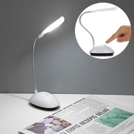 Lampe de bureau LED portable Ă piles, flexible, pour table de chevet ou veilleuse. (1/5)