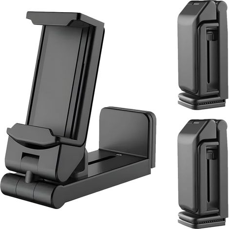 Lntyq 2 Pièces Support Téléphone Bureau, Support De Téléphone Portable Pour Avion,Travail, Universel Portable Pliable 360° Articulation & Pince De Table, Homeoffice Smartphone (Noir) (1/5)