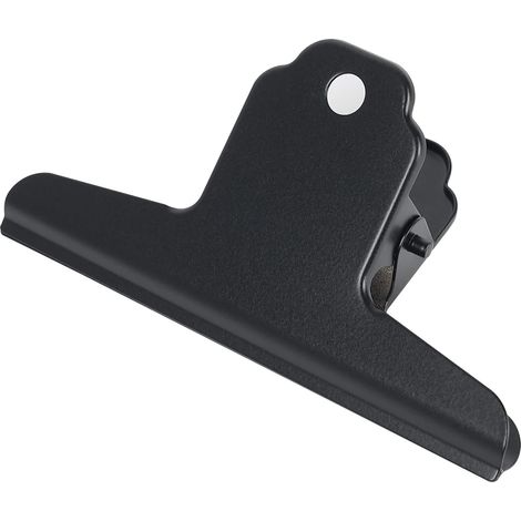 Pinces Bulldog, 180 mm, lot de 6, pinces métalliques à charnière, pinces photo, fournitures de bureau et scolaires (noires) (1/5)
