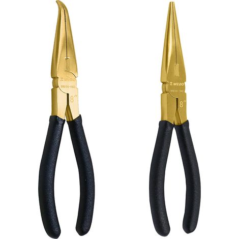 Lot de 2 pinces en laiton avec poignée antidérapante, 20,3 cm, pince à bec courbé de 20,3 cm, longueur 200 mm (1/5)