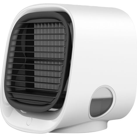 Mini climatiseur de bureau anionique, ventilateur de purification d'air et d'humidification, ventilateur de refroidissement USB multifonctionnel (blanc) M201 (1/5)
