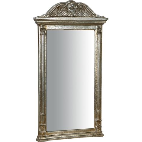 Biscottini Miroir Mural Salle de Bain et Chambre L46XPR6XH82,5 cm - Miroir d'entrée Mural avec Crochets - Miroir argenté (1/2)