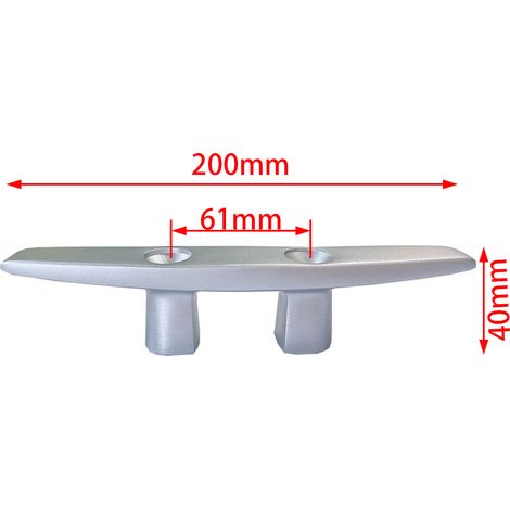 8-inch aluminum mooring bollards, flat, ram's horn shaped mooring bollards with eyelets, ship fittings, yacht accessories.
