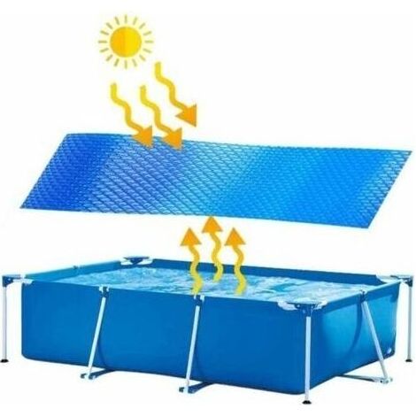 Bâche À Bulles - Couverture de Piscine Solaire Rectangulaire Couverture de Protection Piscine Solaire Chauffage de Bassin Outdoor Jardin Film D'isolation Thermique pour Piscine 200cm x 300cm (1/4)