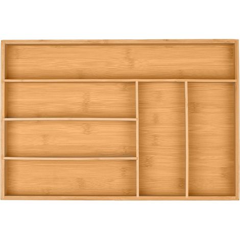Range-couverts, 6 compartiments, bambou, couverts (1/5)