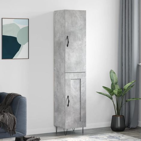vidaXL Credenza Grigio Cemento 34,5x34x180 cm in Legno Multistrato (1/5)