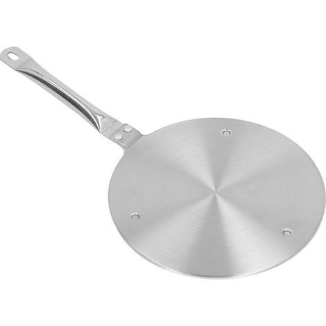 Ortviai Plaque diffuseur de chaleur pour plaque à induction avec poignée, acier inoxydable, Ø19,5 cm, modèle 20 (1/4)