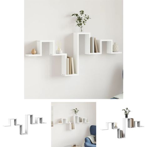 The Living Store Wandregal Weiß 104,5x10x43 cm Holzwerkstoff - Wandregale (1/5)