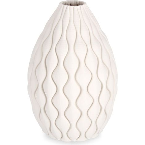 Vaso in ceramica stmpata in 3D "kylo" beige -Ø 19x h28 cm